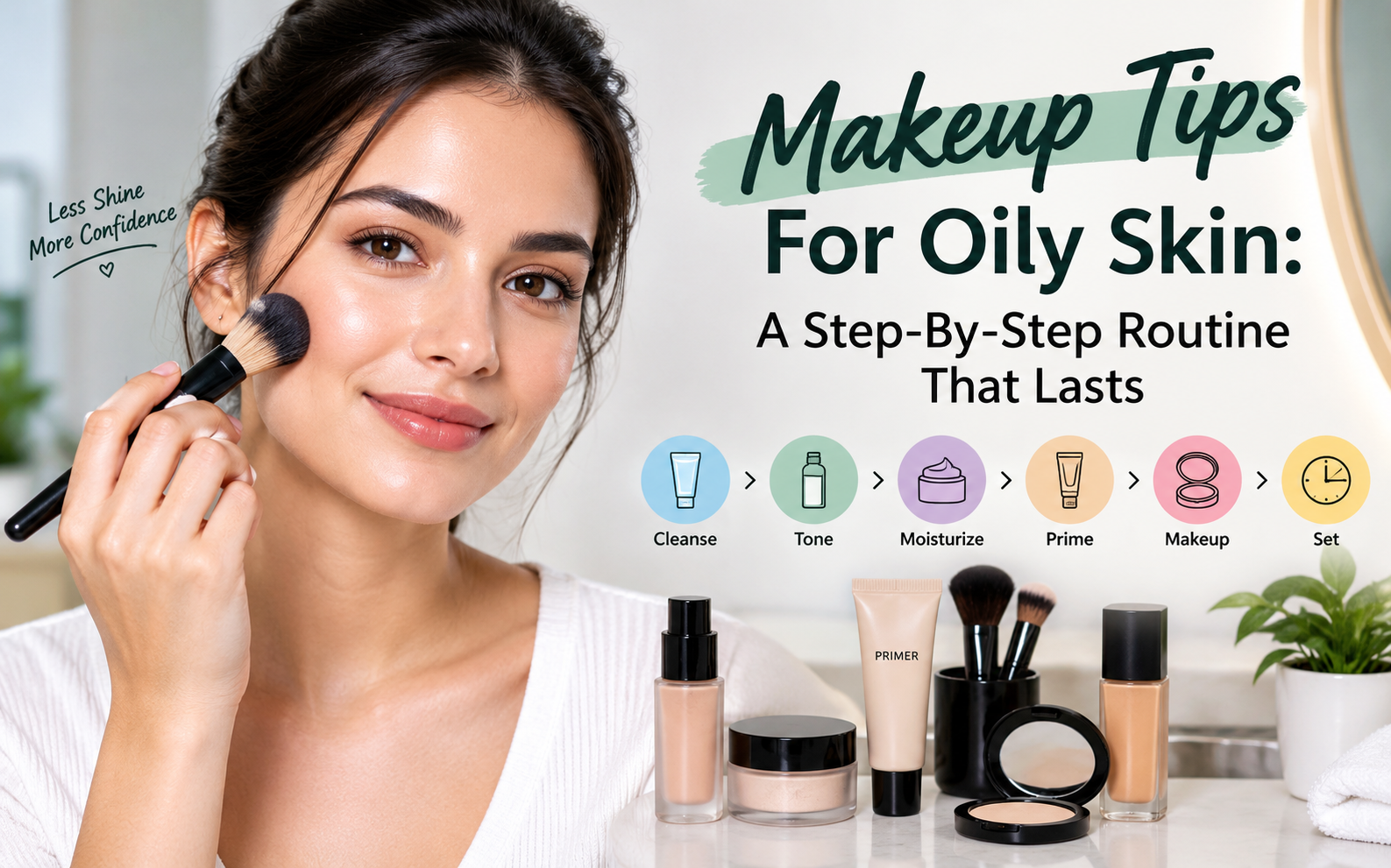 Makeup Tips For Oily Skin: A Step-By-Step Routine That Lasts