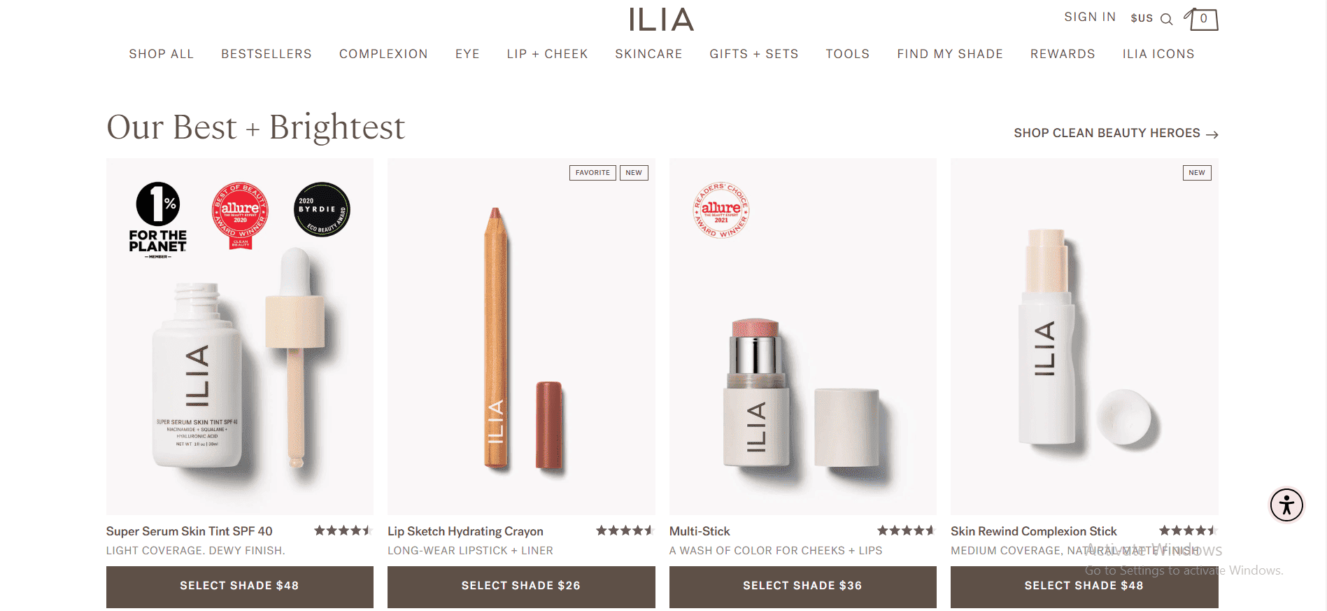 ilia beauty skin tint